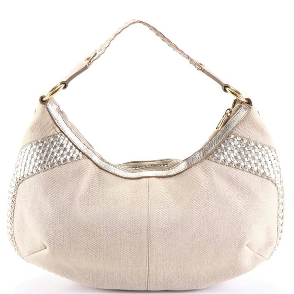 Vintage Yves Saint Laurent canvas hobo purse - Picture 3 of 13